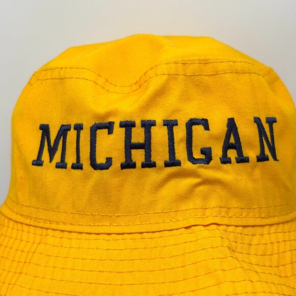 Vintage University Michigan Gore-tex Bucket Hat Yellow Small UM USA EUC - Picture 2 of 10